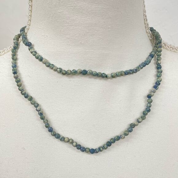 Natural Stone Beaded Necklace Long String African Turquoise - Picture 1 of 4